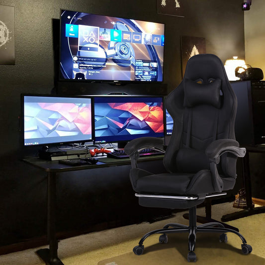 Gaming Chair Mesh Racing Office Chair Recliner Swivel Rocker with Headrest and Lumbar Pillow Chika