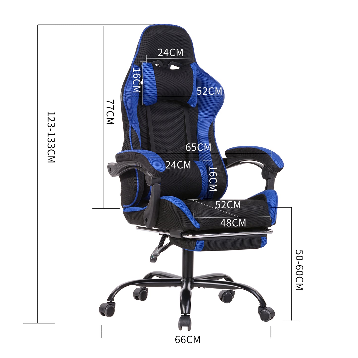 Gaming Chair Mesh Racing Office Chair Recliner Swivel Rocker with Headrest and Lumbar Pillow Chika