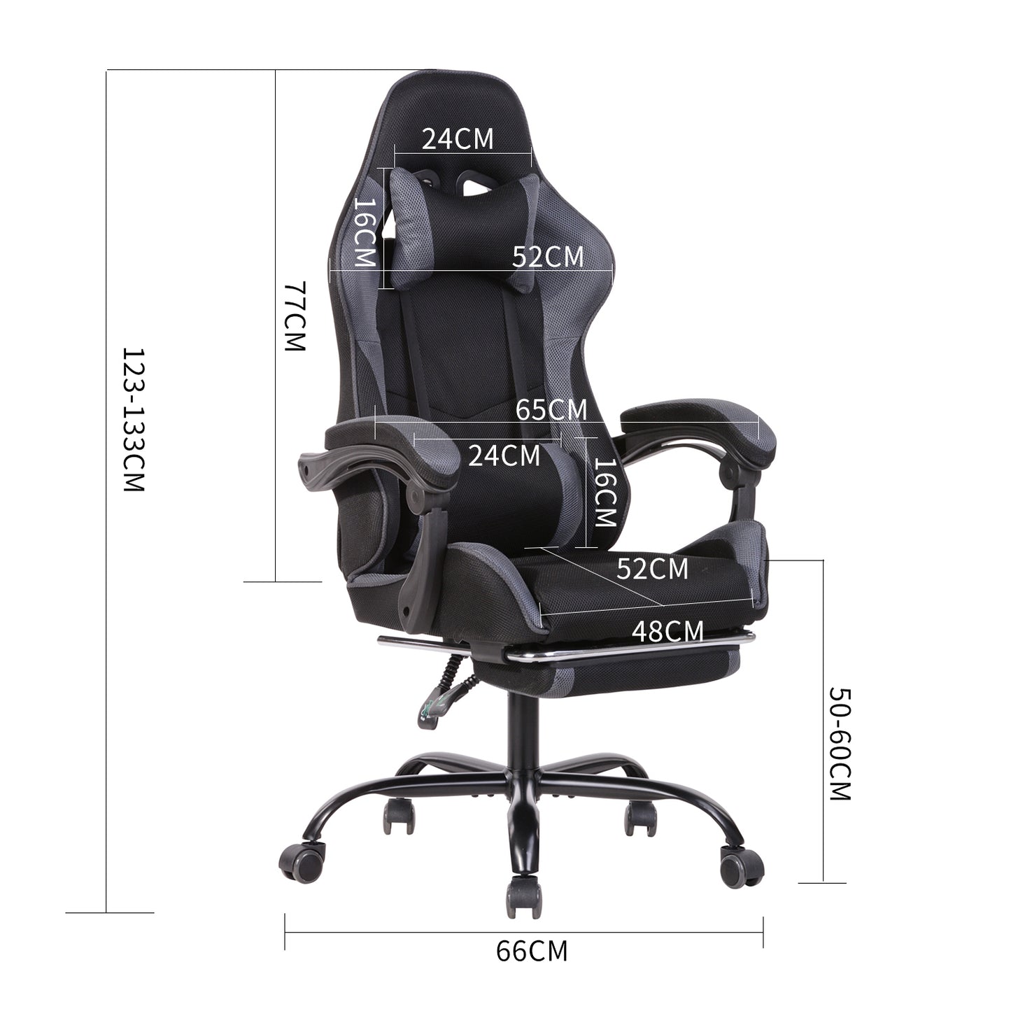 Gaming Chair Mesh Racing Office Chair Recliner Swivel Rocker with Headrest and Lumbar Pillow Chika