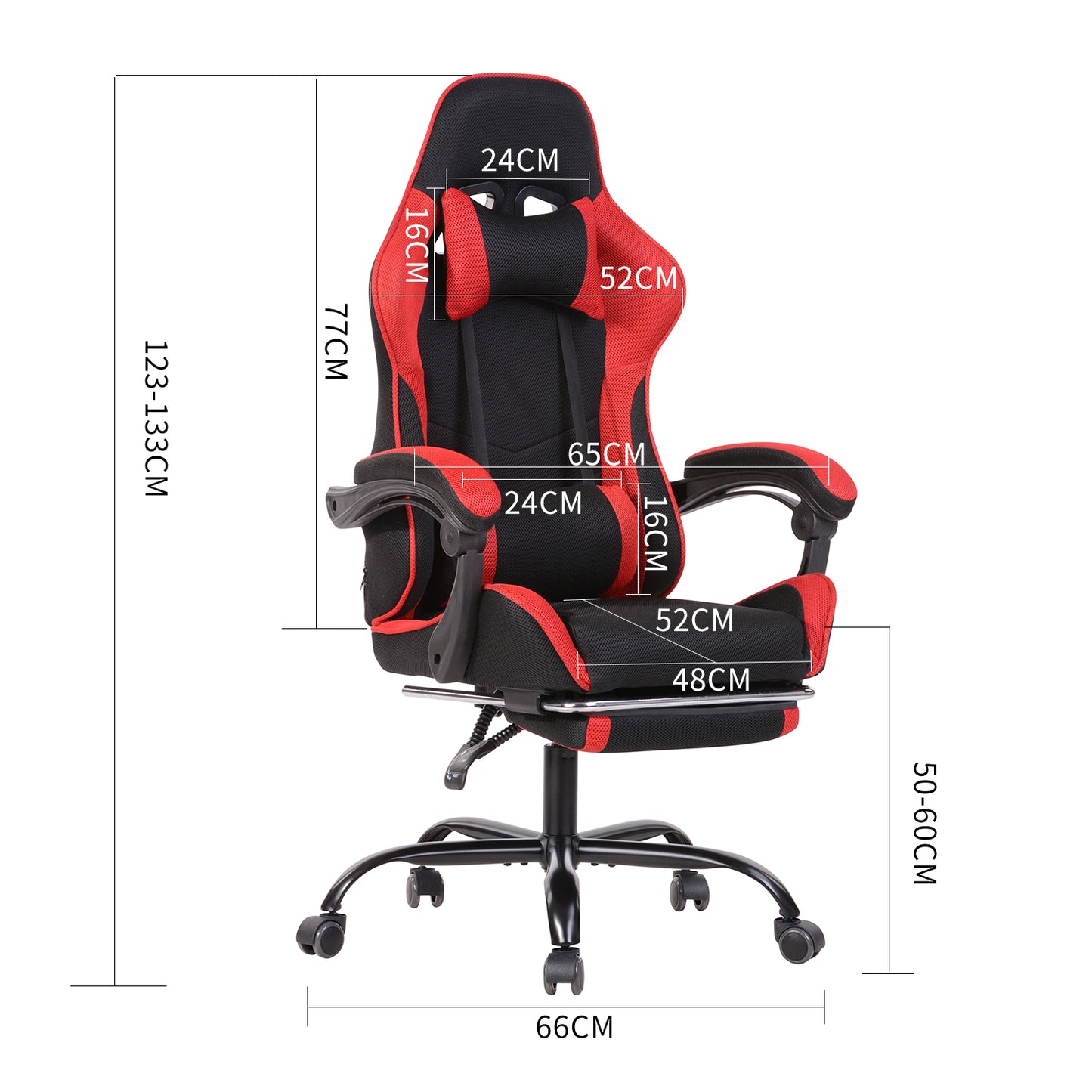Gaming Chair Mesh Racing Office Chair Recliner Swivel Rocker with Headrest and Lumbar Pillow Chika