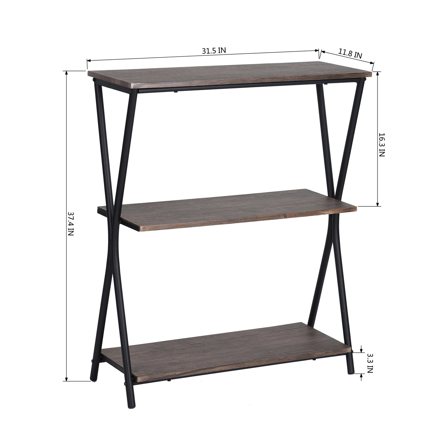 Bookcase 3 Shelves Bookshelf Storage Organizer Chopstix