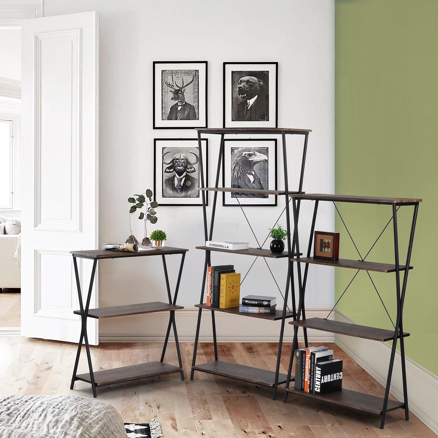 Bookcase 3 Shelves Bookshelf Storage Organizer Chopstix