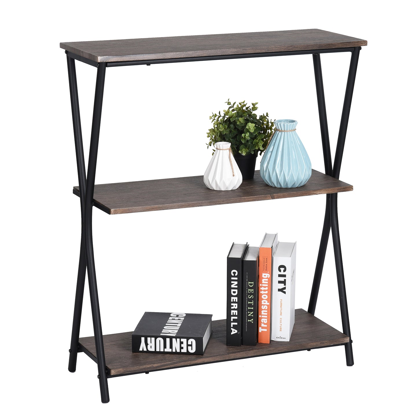Bookcase 3 Shelves Bookshelf Storage Organizer Chopstix