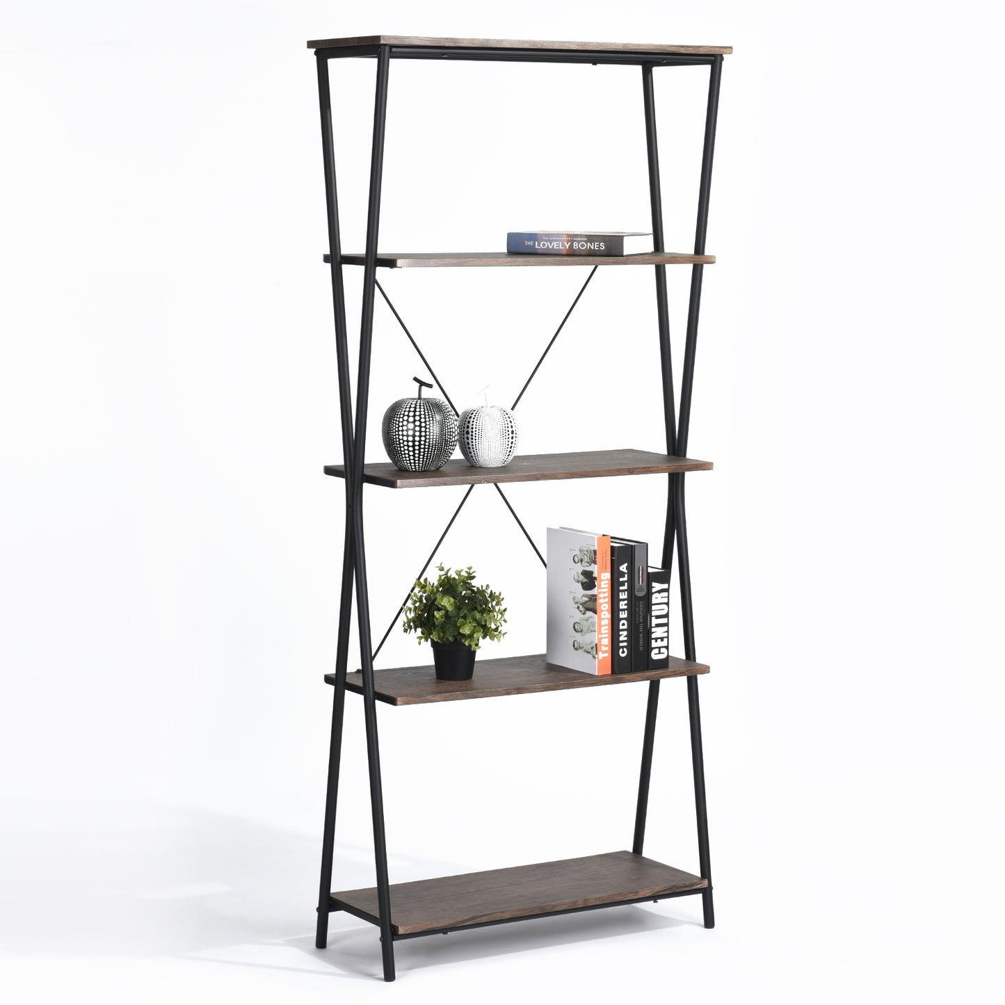 Bookcase 5 Shelves Bookshelf Storage Organizer Chopstix