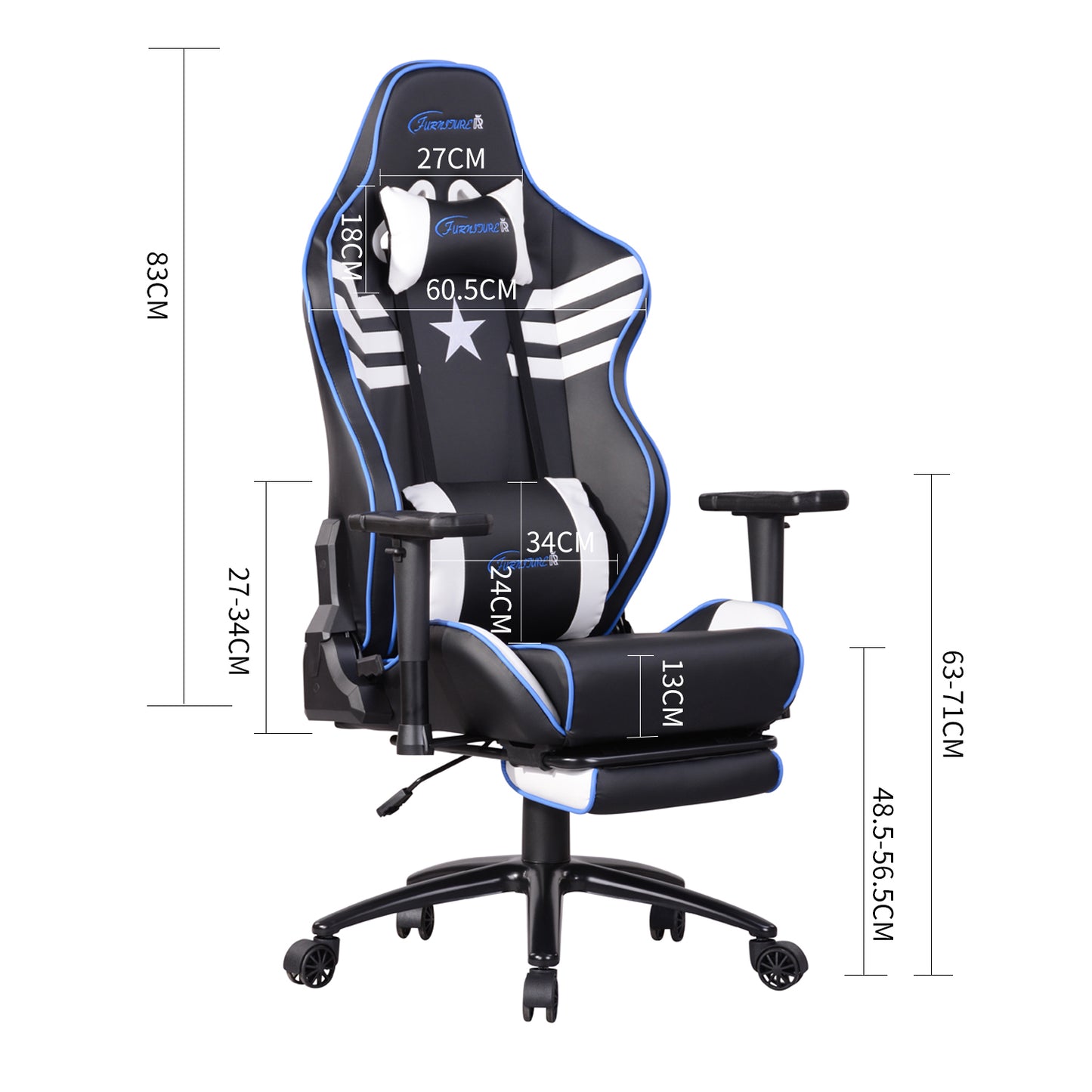 Gaming Chair Racing Office Chair Recliner Swivel Rocker with Headrest and Lumbar Pillow Cicily