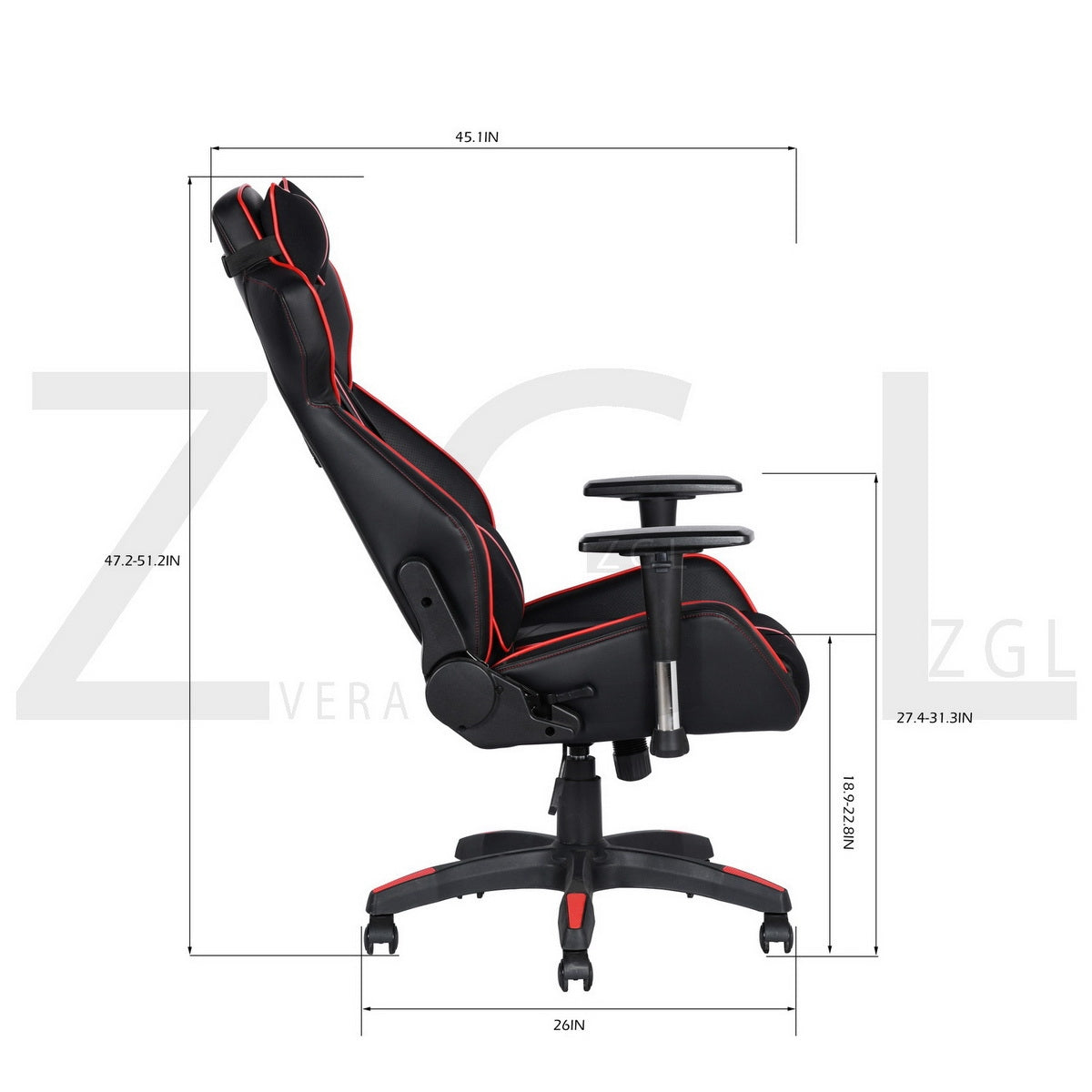 Gaming Chair Racing Office Chair Recliner Swivel Rocker PU  Cineraria