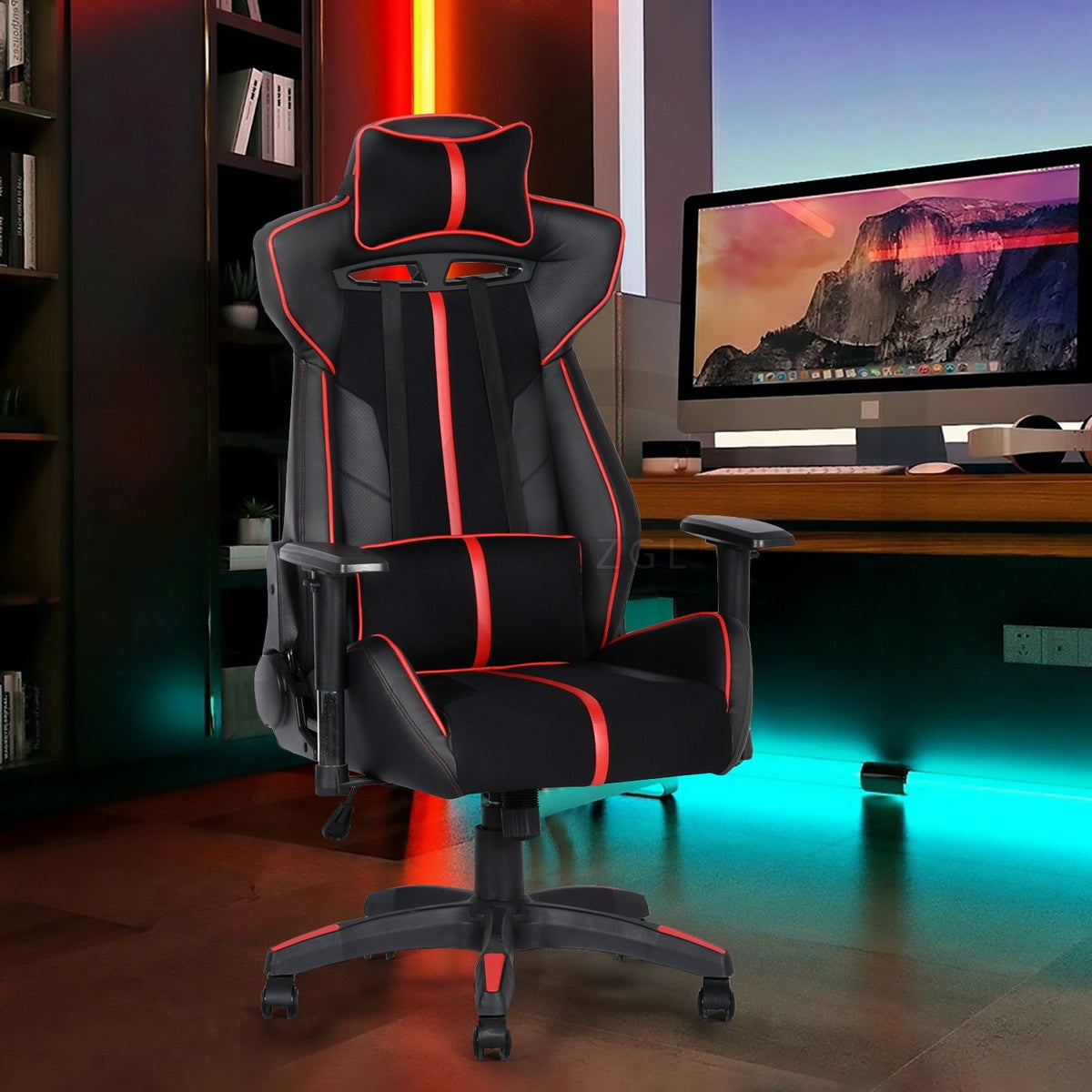 Gaming Chair Racing Office Chair Recliner Swivel Rocker PU  Cineraria