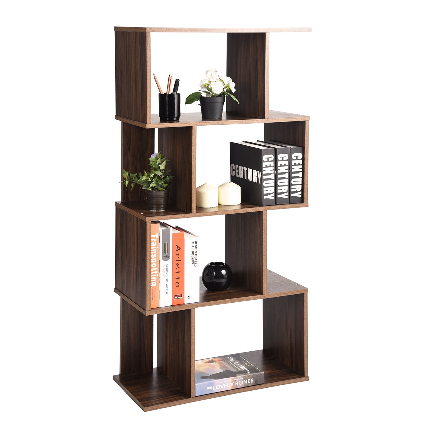 Bookcase 4 Shelves Bookshelf Storage Organizer Concord