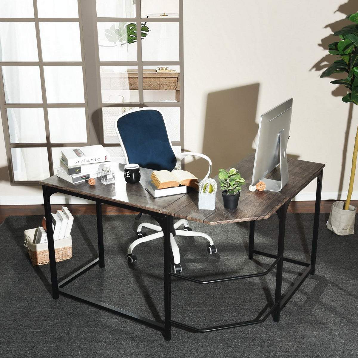 L-Shaped Computer Office Desk Writing Workstation Corwith
