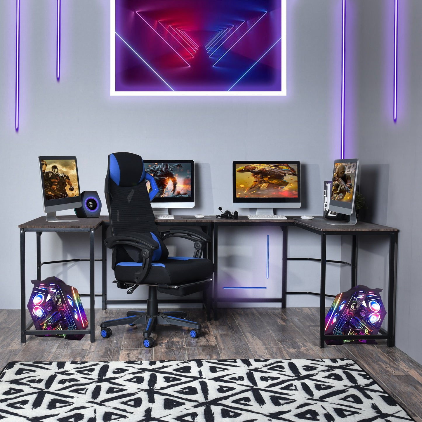 L-Shaped Computer Office Desk Writing Workstation Corwith