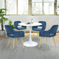 Dining Chairs Fabric Upholstered Metal Legs Armrest Cromwell