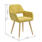 Dining Chairs Fabric Upholstered Metal Legs Armrest Cromwell