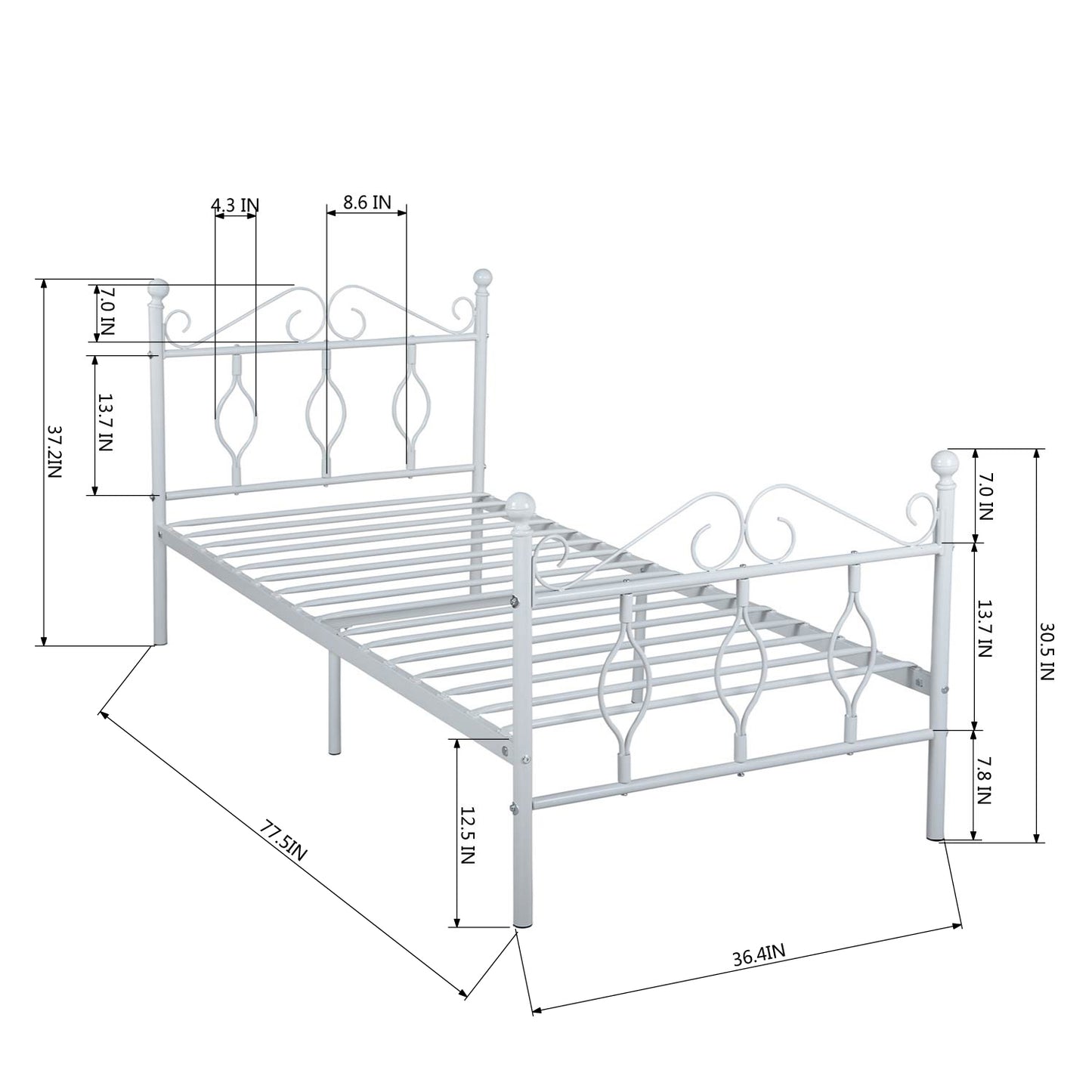 Single Bed Metal Bed Frame Dandy