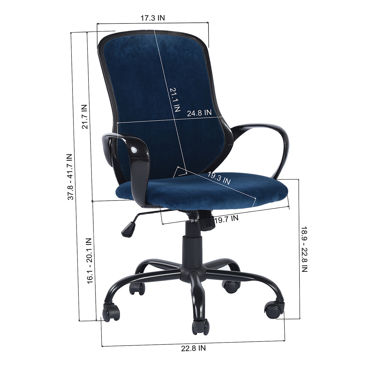 Ergonomic Office Chair Modern Home Office Desk Chair Velvet Upholstery Desert
