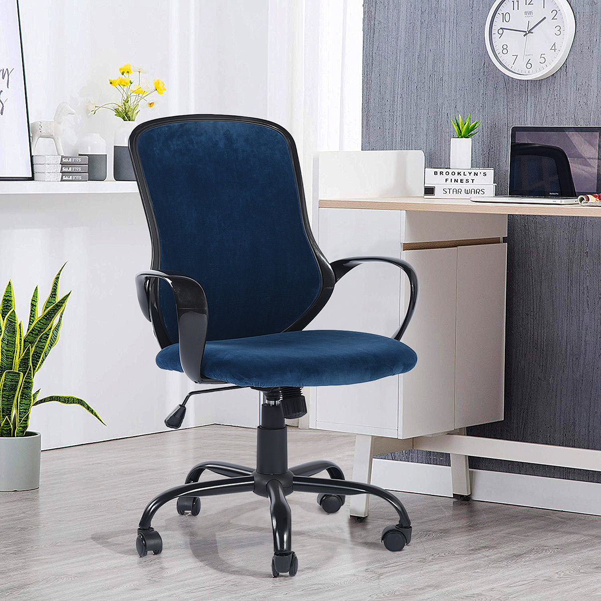 Ergonomic Office Chair Modern Home Office Desk Chair Velvet Upholstery Desert
