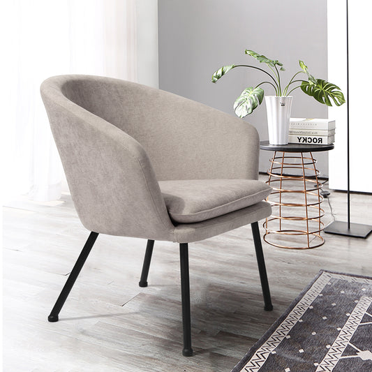 Accent Chair Fabric Upholstered Metal Legs Armrest Dining Chair Dixier