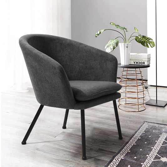 Accent Chair Fabric Upholstered Metal Legs Armrest Dining Chair Dixier