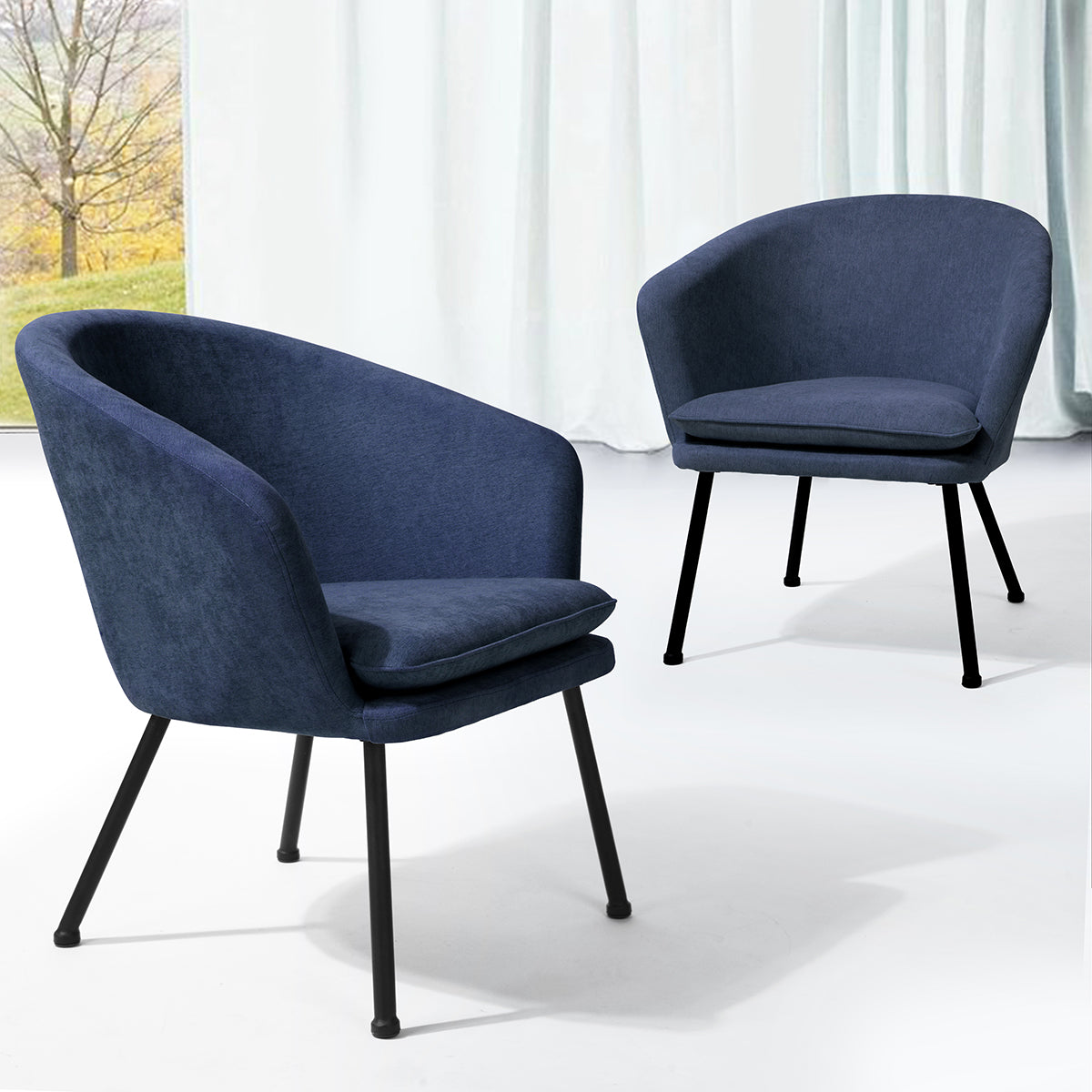 Accent Chair Fabric Upholstered Metal Legs Armrest Dining Chair Dixier