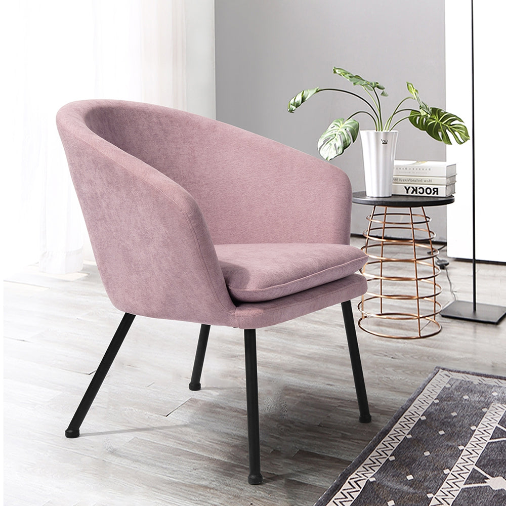 Accent Chair Fabric Upholstered Metal Legs Armrest Dining Chair Dixier