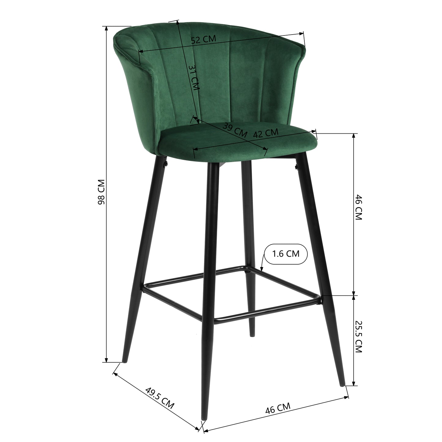 Barstools Velvet Upholstered Bar Stools Doncic
