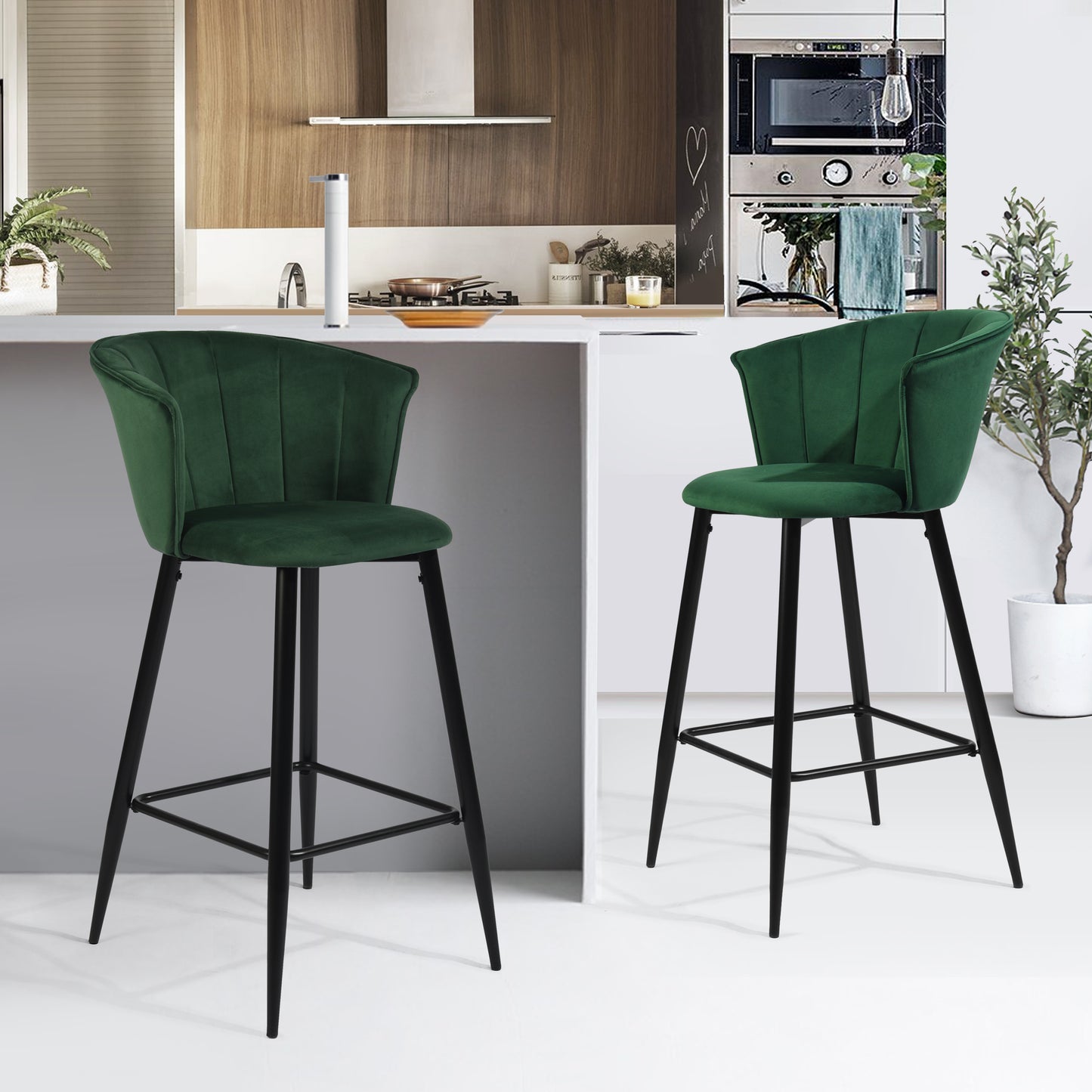 Barstools Velvet Upholstered Bar Stools Doncic