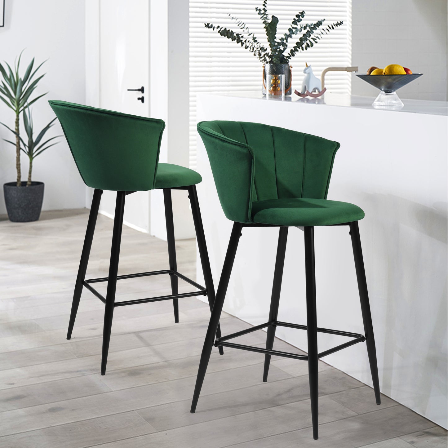 Barstools Velvet Upholstered Bar Stools Doncic