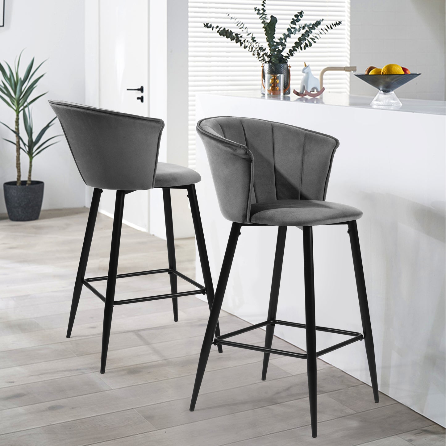 Barstools Velvet Upholstered Bar Stools Doncic