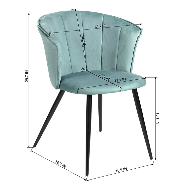 Dining Chairs Velvet Upholstered Metal Legs Doncic