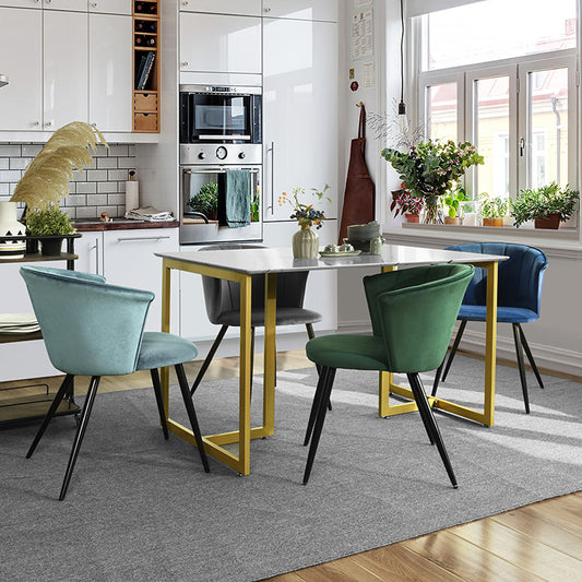 Dining Chairs Velvet Upholstered Metal Legs Doncic