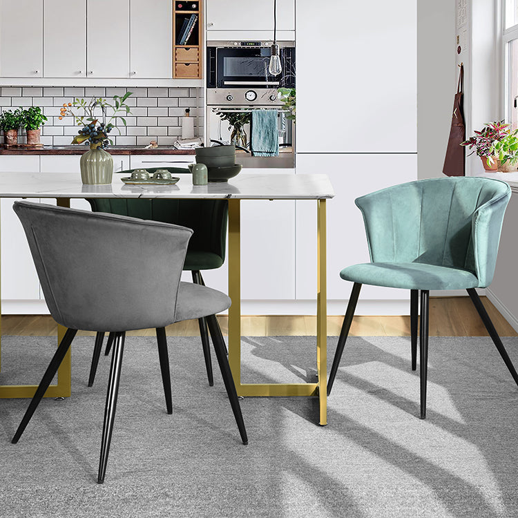 Dining Chairs Velvet Upholstered Metal Legs Doncic