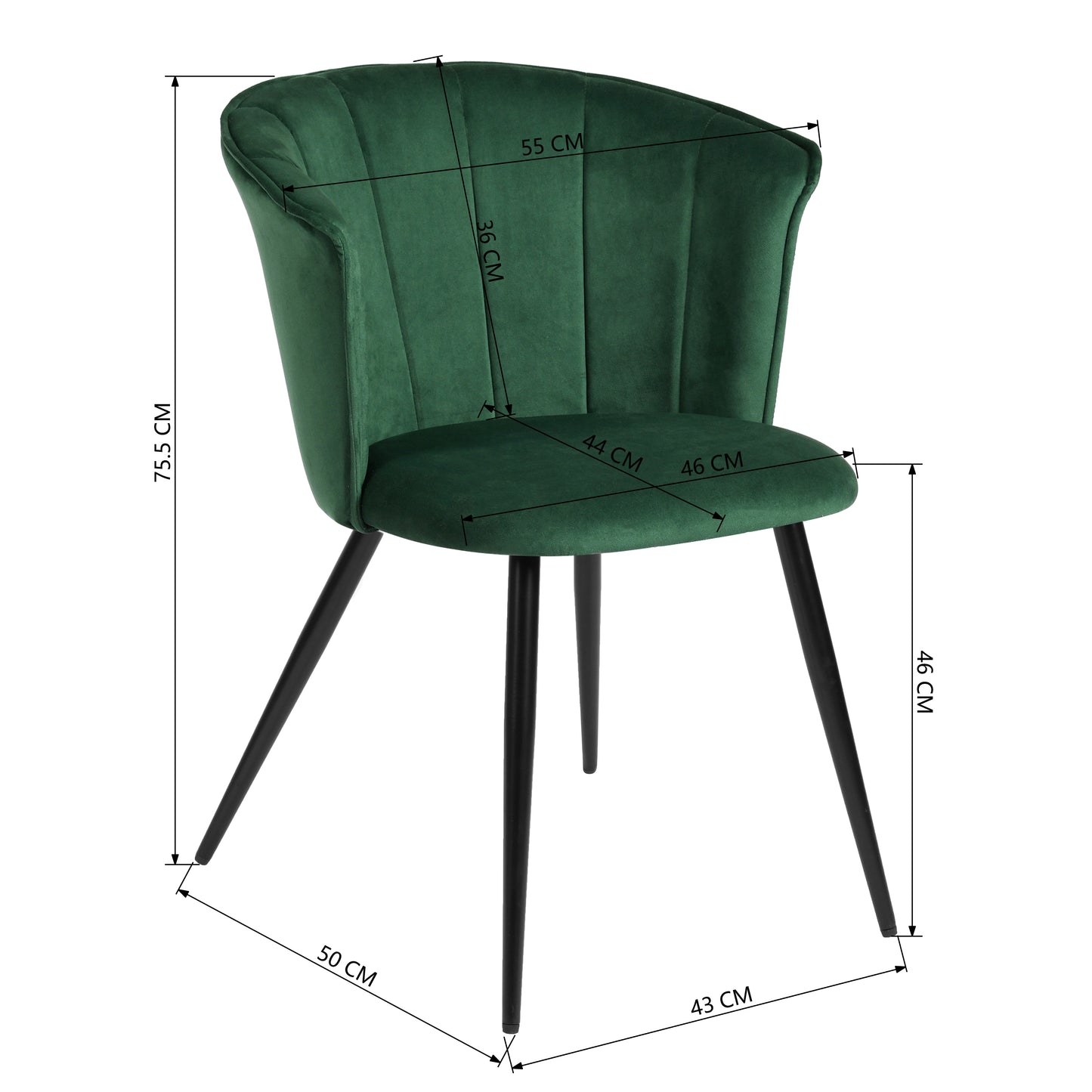 Dining Chairs Velvet Upholstered Metal Legs Doncic