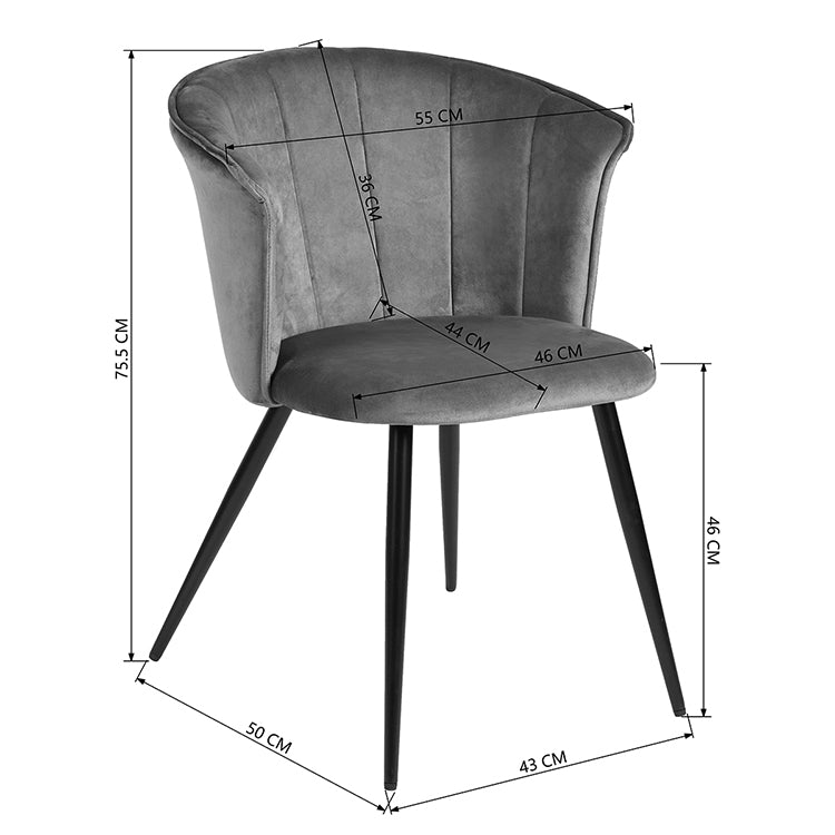 Dining Chairs Velvet Upholstered Metal Legs Doncic