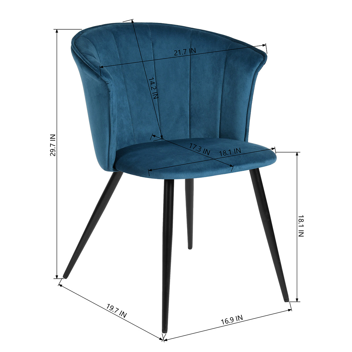 Dining Chairs Velvet Upholstered Metal Legs Doncic