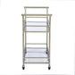 Rolling Glass Kitchen Trolley Serving Cart Don