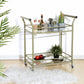 Rolling Glass Kitchen Trolley Serving Cart Don
