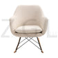 Rocking Accent Chair Fabric Velvet Wooden Legs Armrest Dottie