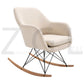 Rocking Accent Chair Fabric Velvet Wooden Legs Armrest Dottie