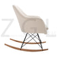 Rocking Accent Chair Fabric Velvet Wooden Legs Armrest Dottie