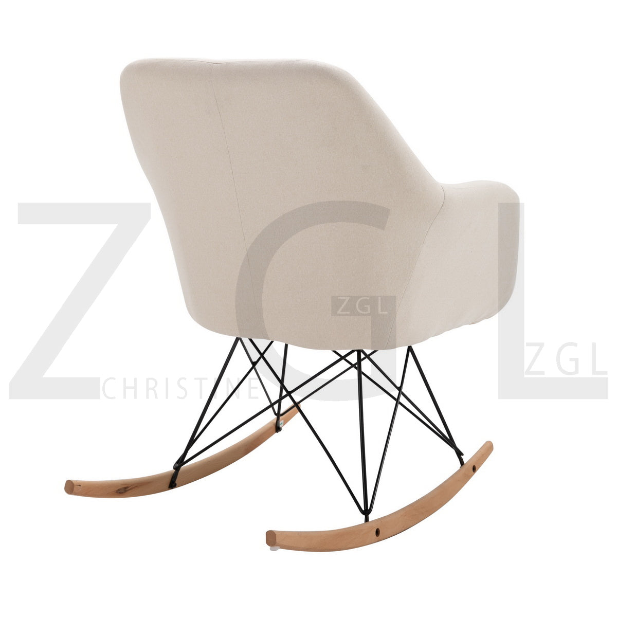 Rocking Accent Chair Fabric Velvet Wooden Legs Armrest Dottie