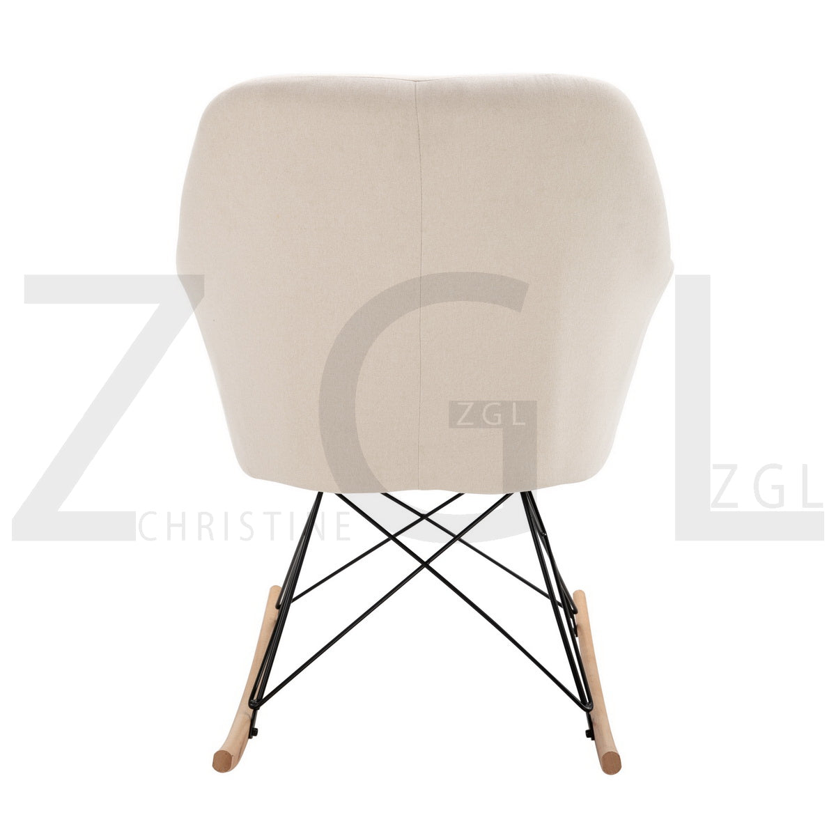Rocking Accent Chair Fabric Velvet Wooden Legs Armrest Dottie