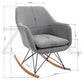 Rocking Accent Chair Fabric Velvet Wooden Legs Armrest Dottie