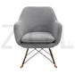 Rocking Accent Chair Fabric Velvet Wooden Legs Armrest Dottie