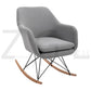 Rocking Accent Chair Fabric Velvet Wooden Legs Armrest Dottie