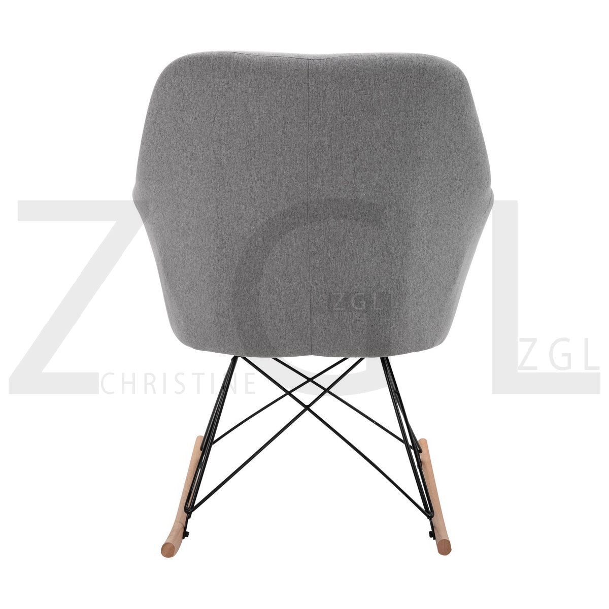 Rocking Accent Chair Fabric Velvet Wooden Legs Armrest Dottie