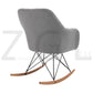 Rocking Accent Chair Fabric Velvet Wooden Legs Armrest Dottie