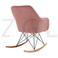 Rocking Accent Chair Fabric Velvet Wooden Legs Armrest Dottie