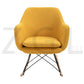 Rocking Accent Chair Fabric Velvet Wooden Legs Armrest Dottie