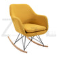 Rocking Accent Chair Fabric Velvet Wooden Legs Armrest Dottie