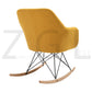 Rocking Accent Chair Fabric Velvet Wooden Legs Armrest Dottie
