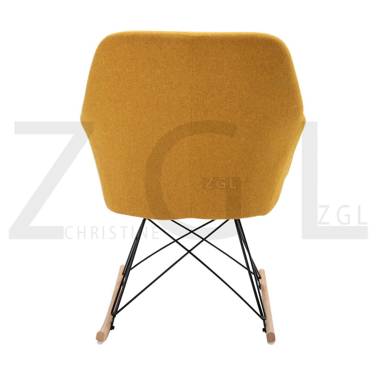 Rocking Accent Chair Fabric Velvet Wooden Legs Armrest Dottie